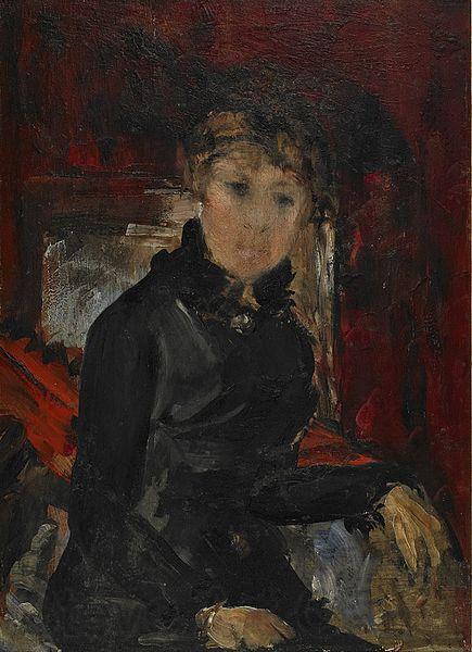Ernst Josephson Woman dressed in black Norge oil painting art